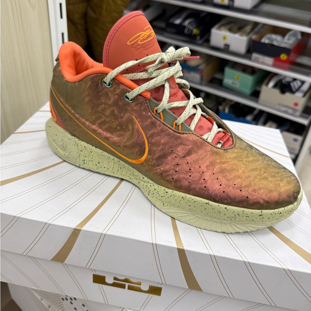 Nike LeBron Basketball Shoes - Orange and Gold